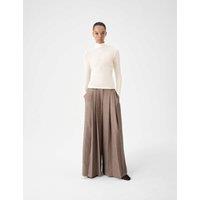 M&S Wool Touch Layering Slim Roll Neck Top Vanilla