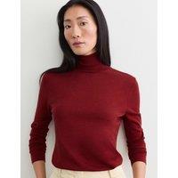 JAEGER Wool with Cashmere Roll Neck Jumper Rosewood