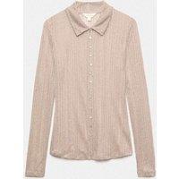 Per Una Shimmer Knitted Long Sleeve Shirt Sandstone
