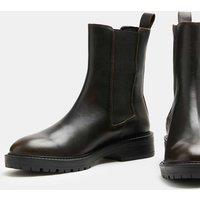 M&S Leather Chelsea Boots With Cleated Sole Brown