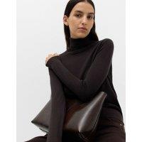 M&S Pure Merino Wool Roll Neck Jumper Bitter Chocolate