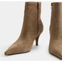 M&S Suede Stiletto Heel Pointed Toe Ankle Boot Mink