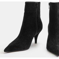 M&S Suede Stiletto Heel Pointed Toe Ankle Boot Black