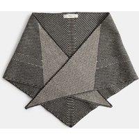 M&S Striped Triangle Scarf Black Mix