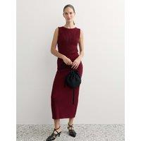 JAEGER Merino Wool Rich Sparkly Slash Neck Knitted Top Red Mix