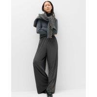 M&S High Waisted Wide Leg Palazzo Trousers Dark Grey