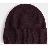 M&S Knitted Beanie Hat Aubergine