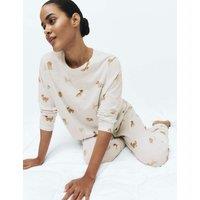 M&S Pure Cotton Printed Pyjama Set Grey Mix