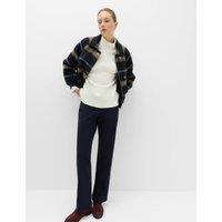 M&S Straight Leg Trousers with Stretch Midnight Navy