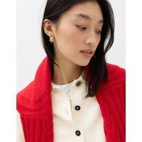 M&S Air-Yarn Collared Relaxed Cropped Cardigan Ivory