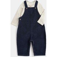 M&S Pure Cotton Dungaree (0-3 Yrs) Navy