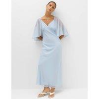 M&S Cape V-Neck Maxi Dress Pale Blue