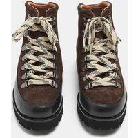 M&S Suede Hiker Lace Up Block Heel Walking Boots Brown