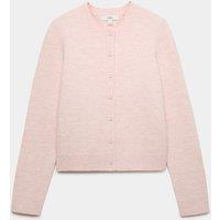 M&S Crew Neck Cardigan with Wool Dusted Pink
