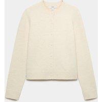 M&S Crew Neck Cardigan with Wool Medium Cream