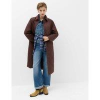M&S Quilted Longline Car Coat Chocolate