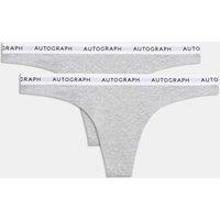 Autograph 2 Pack Lille Cotton Rich Thongs Grey Marl
