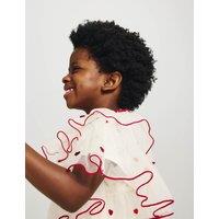 M&S Heart Tiered Dress with Cape Ivory