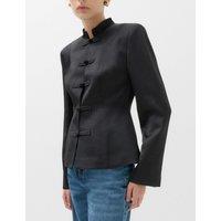 M&S Satin Look Textured Blazer Black