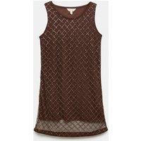 Per Una Embellished Crew Neck Midi Shift Dress Chocolate