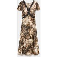 Per Una Animal Print Lace Insert Maxi Dress Natural Mix