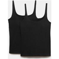 M&S 2 Pack Secret Support Scoop Neck Bra Vest Black
