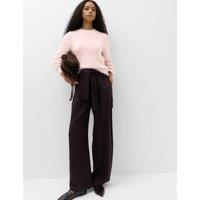 M&S Textured Crew Neck Jumper Pale Pink