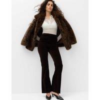 M&S Velvet Flared Trousers Chocolate