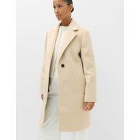 M&S Single Breasted Longline Coat Cream
