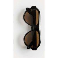 Autograph Premium Chunky Aviator Polarised Sunglasses Black