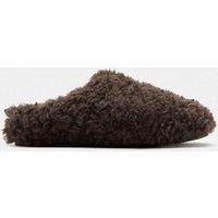 M&S Borg Back Tab Mule Slippers Brown