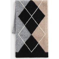 M&S Argyle Scarf with Wool Black Mix