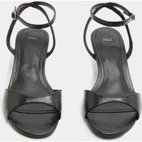M&S Ankle Strap Kitten Heel Peep Toe Sandals Black