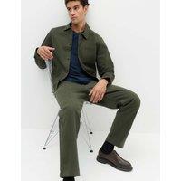 M&S Tapered Fit Elasticated Waist Trousers Dark Khaki