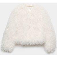 M&S Faux Fur Short Jacket Ivory