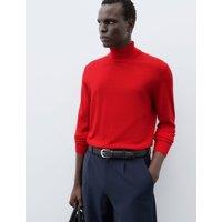 Autograph Pure Extra Fine Merino Wool Roll Neck Jumper Scarlet