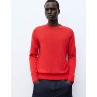 Autograph Pure Extra Fine Merino Wool Crew Neck Jumper Scarlet