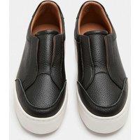 M&S Leather Slip On Platform Trainers Black