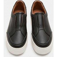 M&S Leather Slip On Platform Trainers Black