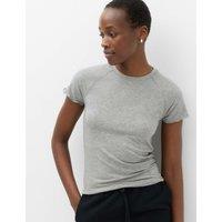 M&S Short Sleeve Lettuce Edge T-Shirt Grey Marl