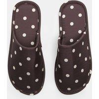 M&S Polka Dot Mule Slippers Brown Mix