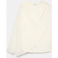 M&S Sheer Cape Detail Blouse Ivory