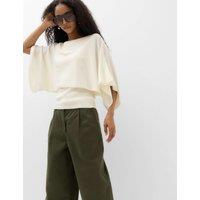 M&S Slash Neck Cape Knitted Top Ivory