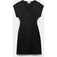 M&S Cotton Rich V-Neck Mini Column Dress Black