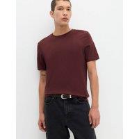 M&S Pure Cotton Regular Fit Crew Neck T-Shirt Bordeaux