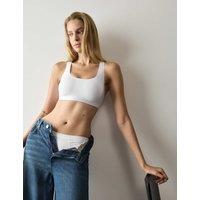 Autograph Lille Cotton Rich Non Wired Crop Top White