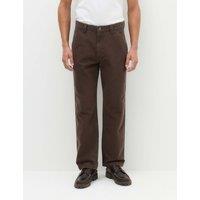 M&S Loose Fit Pure Cotton Utility Trousers Chocolate
