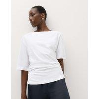 M&S Pure Cotton Off The Shoulder Top White