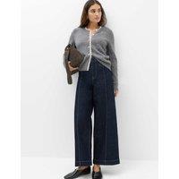 M&S High Waisted Pintuck Ankle Grazer Jeans Indigo Mix