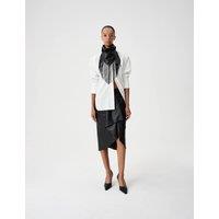 M&S Faux Leather Midi Wrap Skirt Black